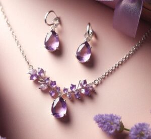 Amethyst Necklace And Earrings