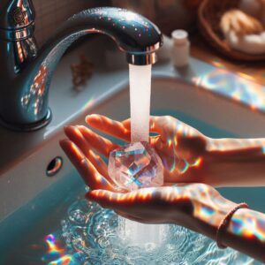 Cleansing Crystal Under Running Water