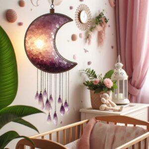 Moon-Shaped Amethyst Lamp And A Bassinet