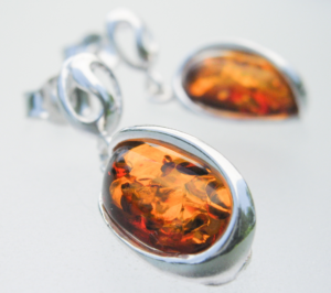 Baltic amber silver earrings