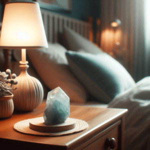 amazonite crystal in a bedroom nightstand