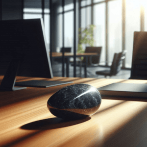black quartz stone in an office