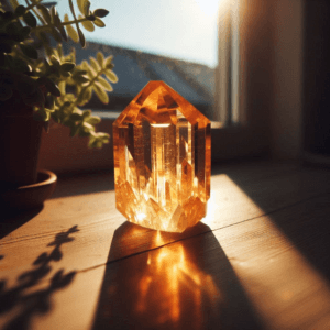 citrine crystal in the sun 