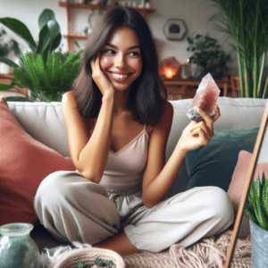 self-love and Rhodonite at home
